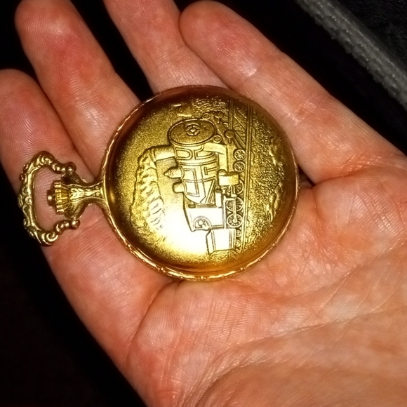 Montrelux 17 Jewel Hunters Case Pocket Watch Locomotive